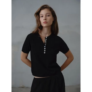 Hounddown - Cika Button Knit Top