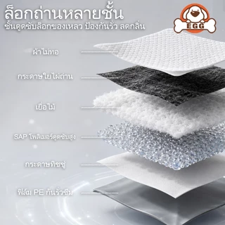 EGG แผ่นรองฉี่สัตว์เลี้ยง ถ่านไม้ไผ่ 6 ชั้น ดูดซับเร็ว ดับกลิ่น แผ่นรองฉี่สุนัข ไม่ลื่น กันรั่ว แผ่นรองฉี่แมว COD