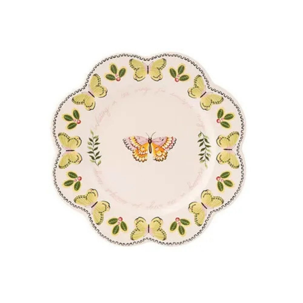 Cath Kidston Scallop Plate (19 cm) ButterflyY & Sentiment Gifting Multi-color