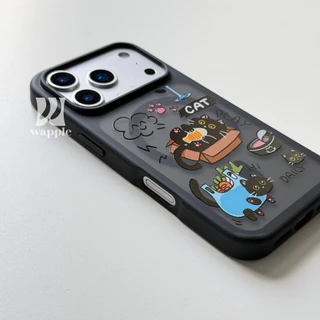 wapple-Magnetic Case เคสการ์ตูนผิวด้าน ขอบนิ่มหลังแข็ง กันกระแทก สำหรับรุ่นiPhone13-17 17Pro 17ProMax