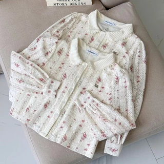 SISSY : Lace Floral Shirt (XS-XXL) เสื้อคอบัวแขนยาวผ้าลูกไม้ มีซับในทั้งตัว ทรงสวย ใส่สบาย