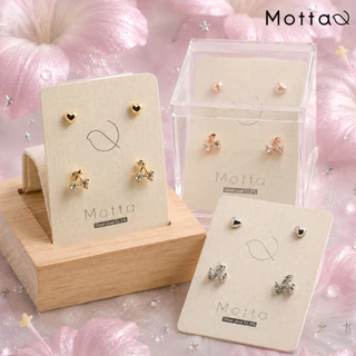 Motta Earring Box ต่างหูกล่อง 2 คู่ รวมลายมินิมอล
