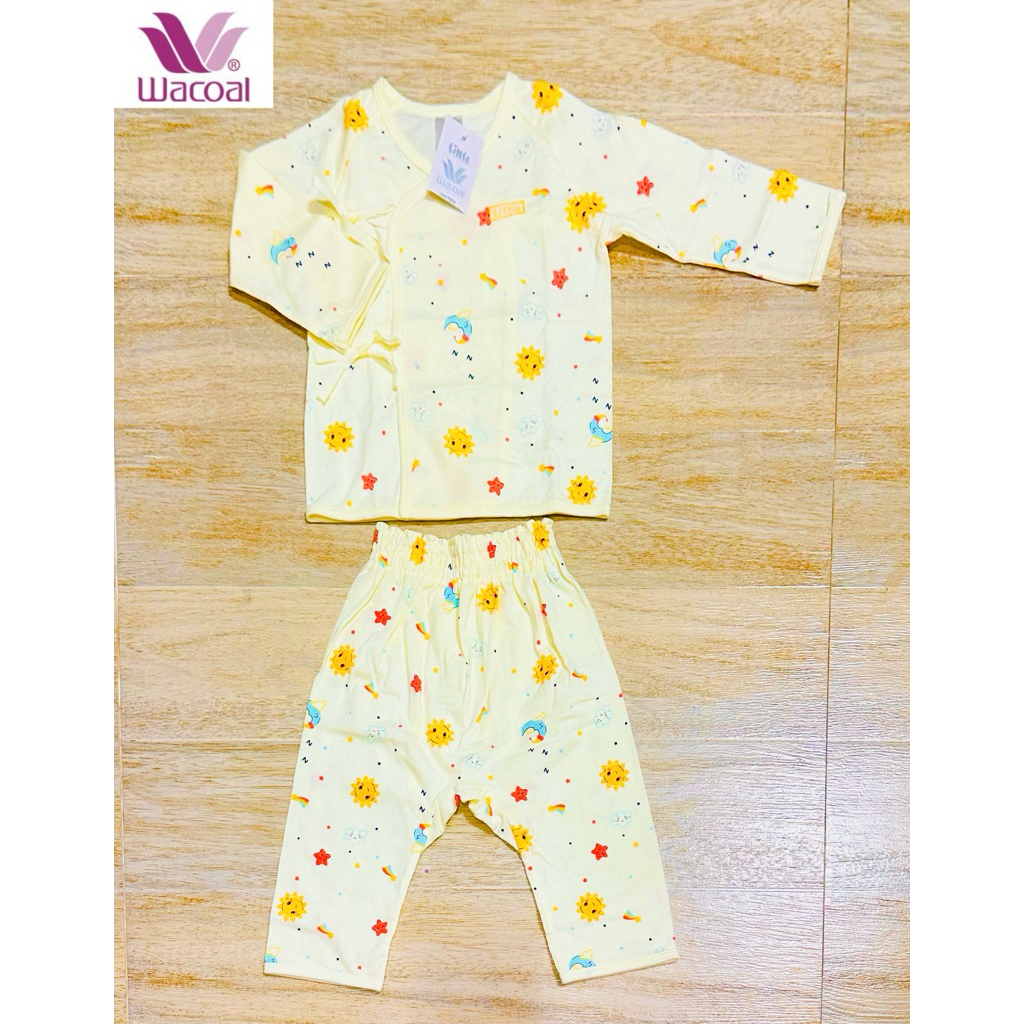 Little Wacoal (T160) ชุดเซ็ตเสื้อแขนยาวผูกป้ายหน้า+ กางเกงขายาว Size 70