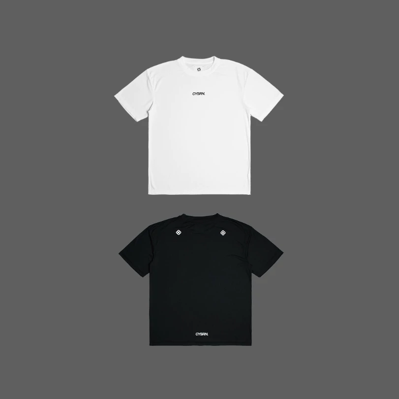 CYS Running Oversize T-Shirt เสื้อวิ่ง แขนสั้น สีขาว/สีดำ Unisex ss26/1