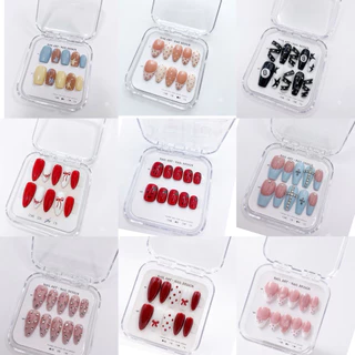 💅🏻งานแฮนด์เมด พร้อมส่ง 💅🏻เล็บปลอมเจลแท้ ออกแบบเองได้ 🔥ฟรี!!ชุดอุปกรณ์ติดเล็บ