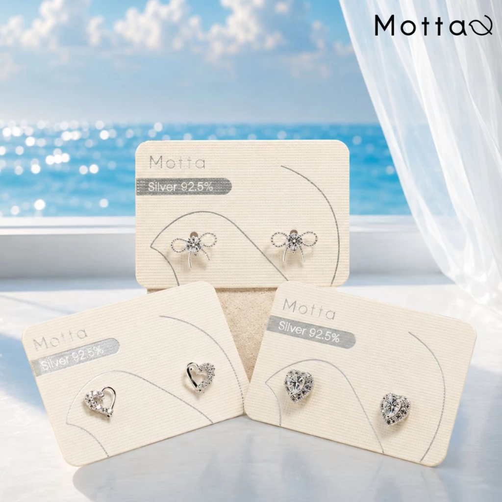 Motta Silver Earring ต่างหูติดหูเงินแท้ ดีไซน์น่ารัก