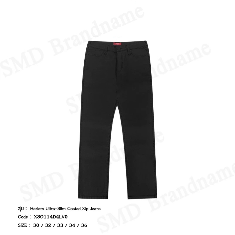 Guess กางเกงยีนส์ผู้ชาย รุ่น Harlem Ultra-Slim Coated Zip Jeans Code: X3O114D4LV0