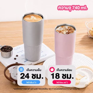💗แก้วเก็บความเย็นมีหูหิ้ว Ripple Heart 740ml สแตนเลส 316L เคลือบเซรามิก พร้อมพวงกุญแจ l Lassie Decor 🎀