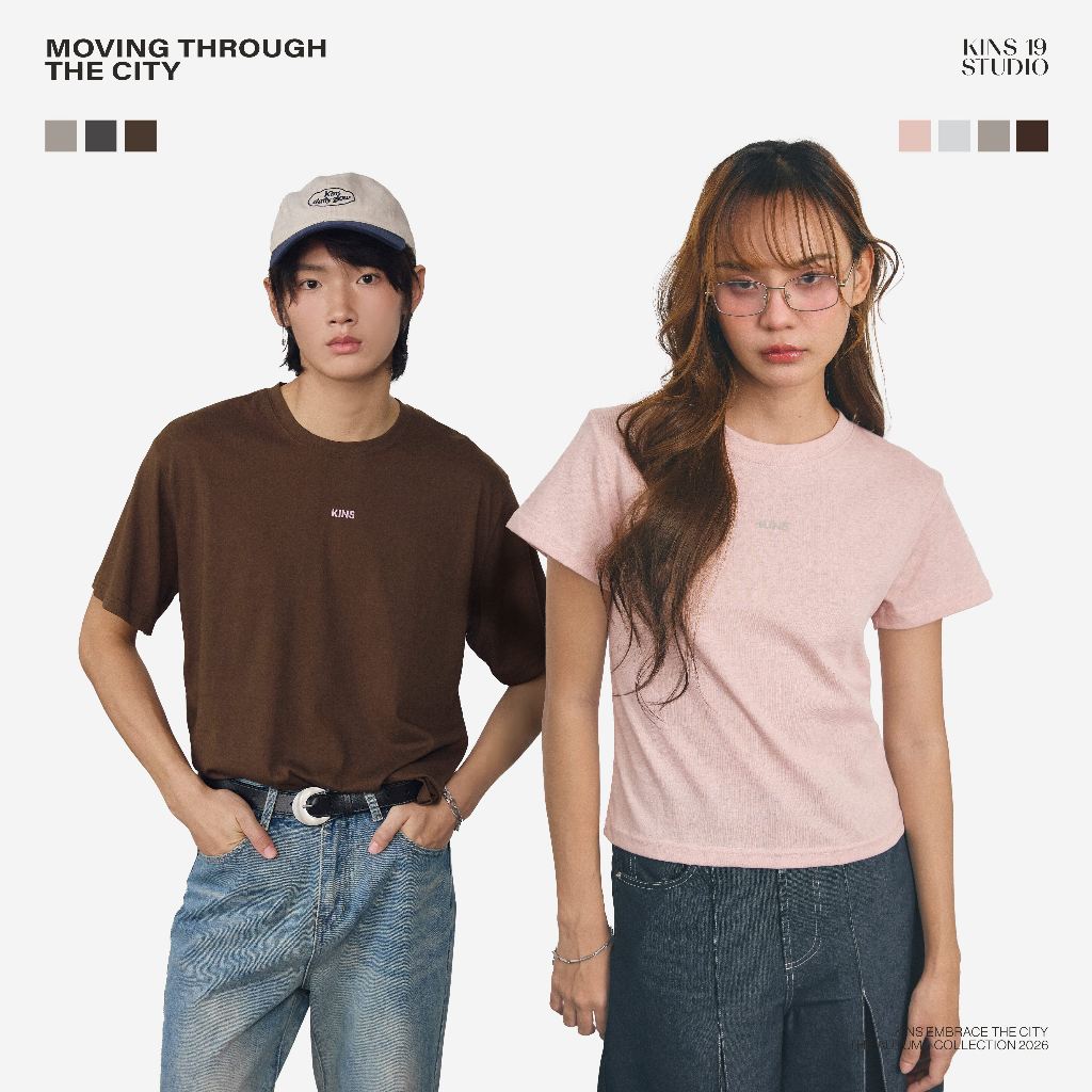 KINS 19 STUDIO |  KINS  Daily Snow Tee เสื้อยืด Unisex  [TN23]