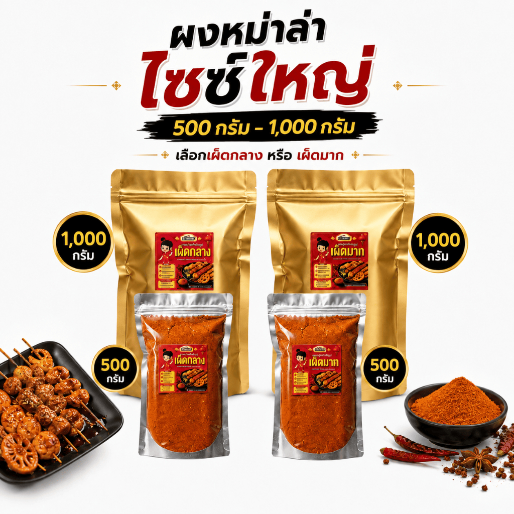 ผงหม่าล่า ตัวแสบ (500-1000กรัม) หอมเครื่องเทศ เผ็ด ชา ไม่ฉุน มี อย. ผงหม่าล่าสำเร็จรูป