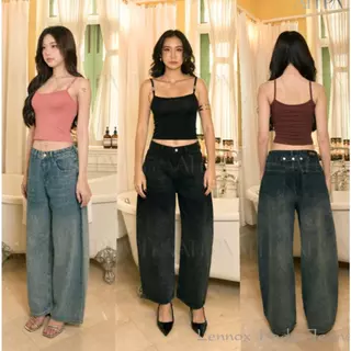 Atipashop - Lennon Fade Jeans (#AA6020) | กางเกงยีนส์ขายาว เฟดไล่สี ทรง mini barrel