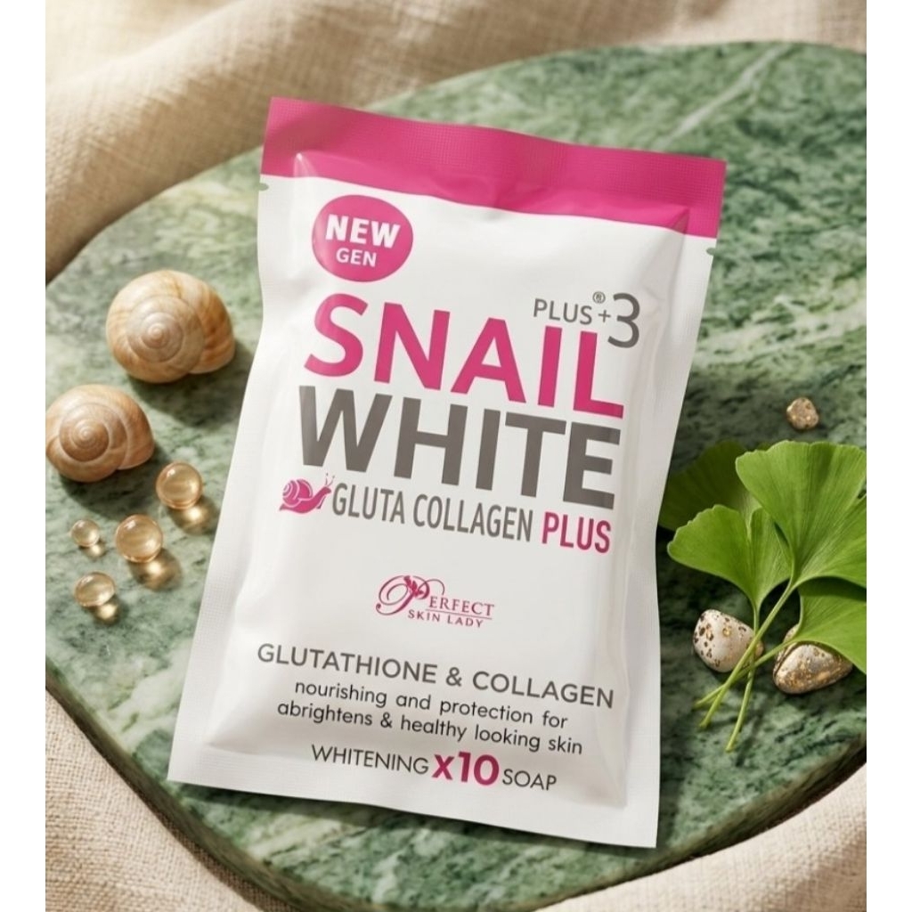 สบู่ Snail white gluta collagen plus soap 80g.