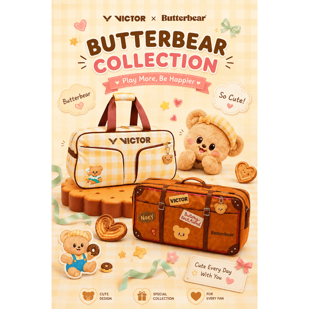 VICTOR Butter Bear กระเป๋าแบดมินตัน BR5653BTB O / BR5654BTB E กระเป๋าใส่ไม้แบด Limited Collection