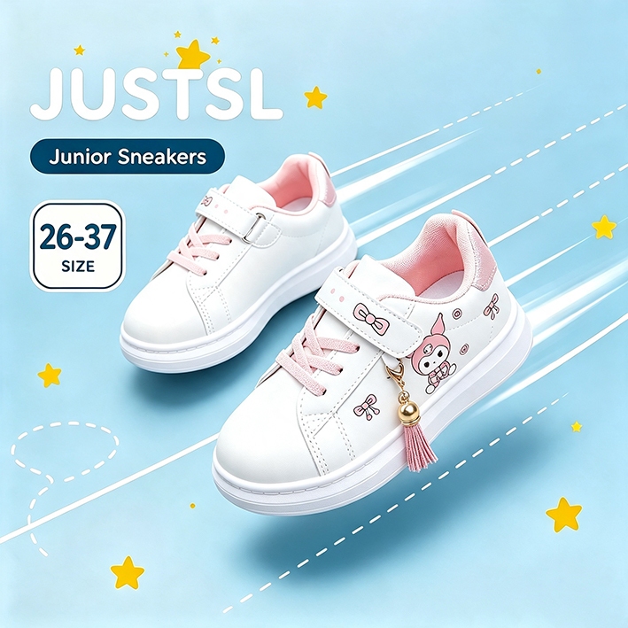 รองเท้าสตรี JUTSL สำหรับเด็กแฟชั่นการ์ตูนรูปแบบรองเท้าลำลองลื่นนุ่มแต่เพียงผู้เดียวรองเท้ากีฬา