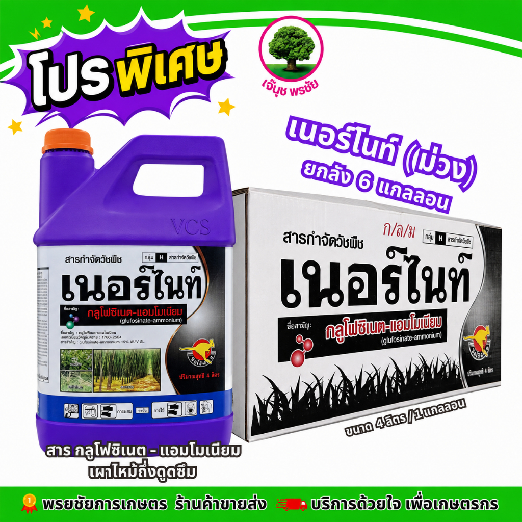 (โปร) เนอร์ไนท์(ม่วง-ยกลัง) ขนาด 4 ลิตร*6แกลลอน