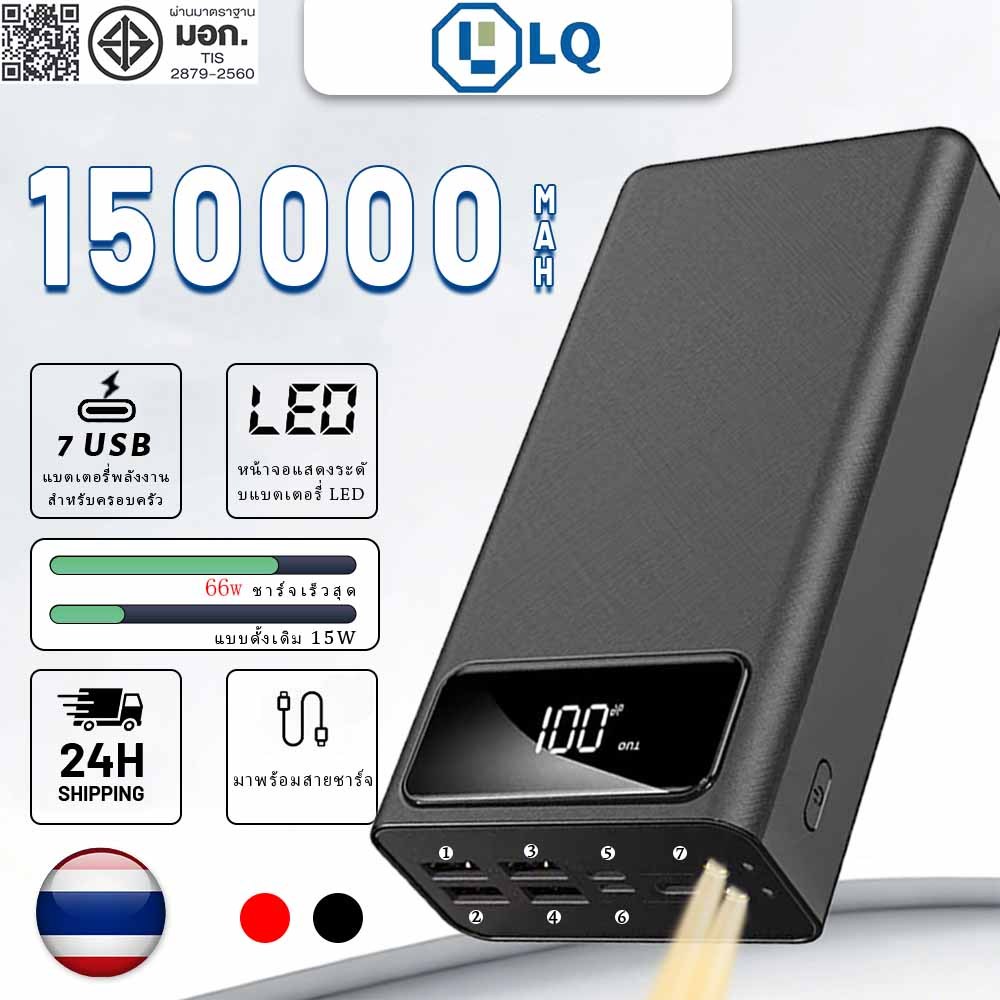 ความจุเพียงพอ 150000mahพาวเวอร์แบงค์ ชาร์จเร็ว แบตสำรอง เพาเวอร์แบงค์ แบตเตอรี่สำรอง power bank