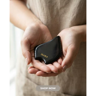 กัวซาใบหน้าและลำคอ สำหรับ Anti-aging จากหิน Bian Stone ธรรมชาติ ISARA Bian Ancient Glow Gua Sha Anti-aging Facial & Neck