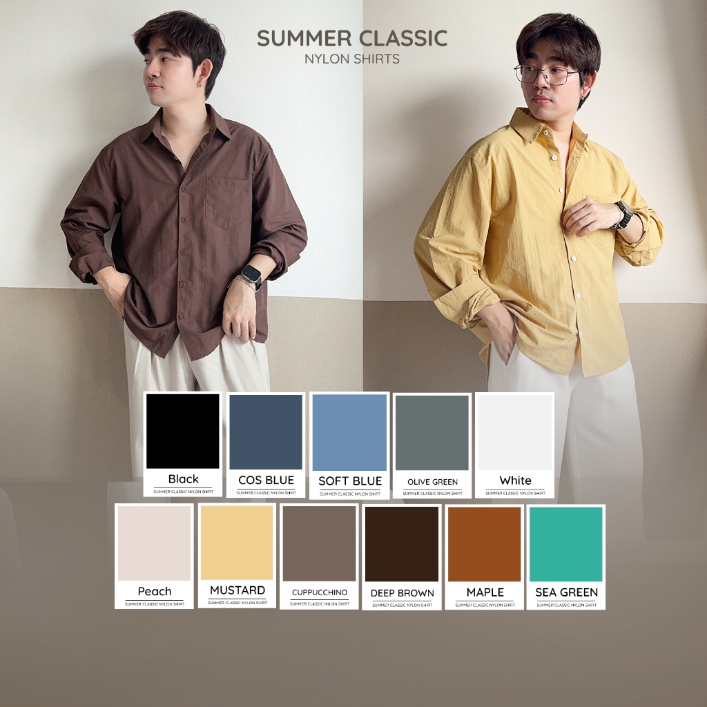 SUMMER CLASSIC NYLON SHIRTS - เสื้อเชิ๊ตแขนยาวผ้าไนลอน