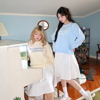 JARINYA (S-XL) เสื้อสเวตเตอร์แขนยาว ปัก Somewhere Between