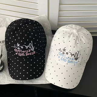 พร้อมส่ง หมวกสไตล์สาวหวาน ( God )กันแสงแดดแบบใหม่ รอบศีรษะขนาดใหญ่ 2 สี ลายจุด