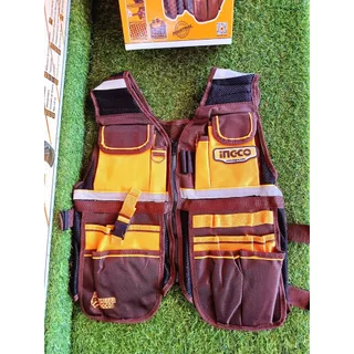 Ingco เสื้อกั๊กใส่เครื่องมือช่าง Tool vest ขนาด 48x60x3cm รุ่น HTVT09028 รับน้ำหนักสูงสุด: 3กก