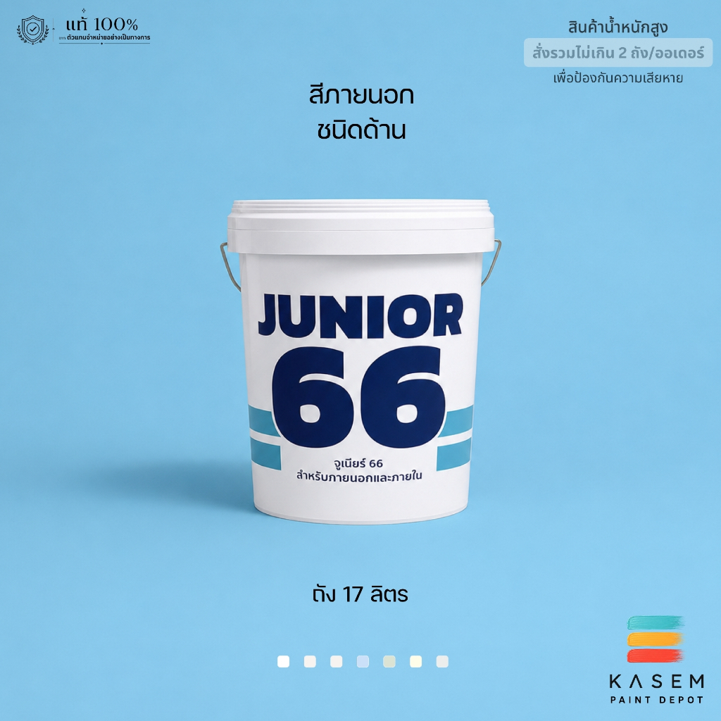 Nippon Paint Junior 66 สีทาบ้าน ภายนอก นิปปอน จูเนียร์ 66 ชนิดด้าน ถังใหญ่ 17 ลิตร ทนแดด ทนสภาพอากาศ