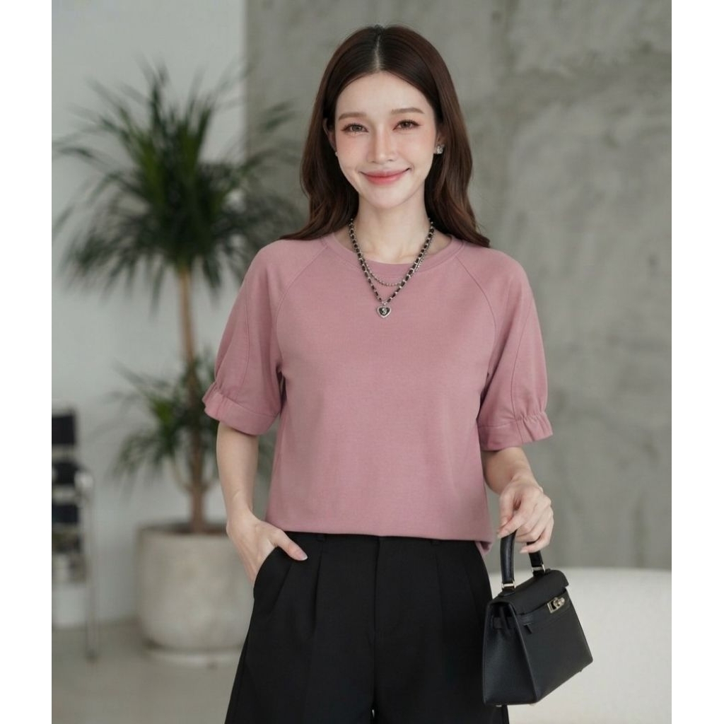 เสื้อแขนตุ๊กตารุ่นใหม่ ดีไซน์ดึงยางใหญ่ ปลายแขนยืดได้เยอะ ไม่รัดแขน✨️💕