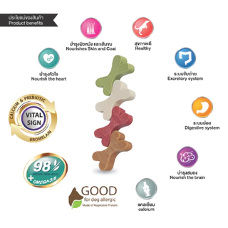 Goodies Thailand EnergyTreats 125g.คละรสชาติ ผลิตจากโปรตีนพืช 98% เหมาะสำหรับสุนัขที่แพ้เนื้อสัตว์