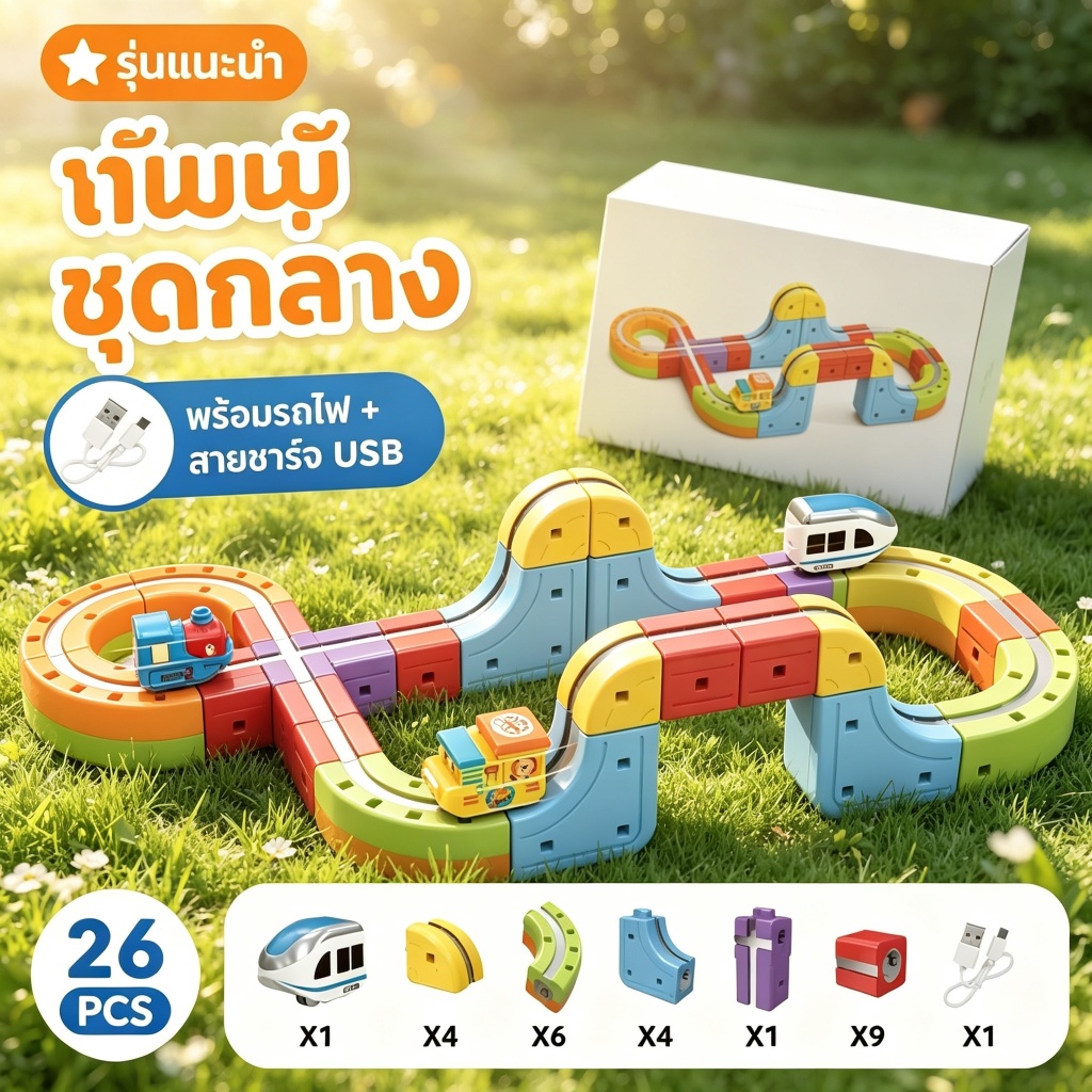 💥พร้อมส่งทันที💥รถไฟราง 3D แบบมหัศจรรย์สำหรับเด็ก! ✨ของเล่นเสริมพัฒนาสมอง รถไฟ USB ความทนทานสูง โปรโมชั่นสุดคุ้มจำกัดเวลา