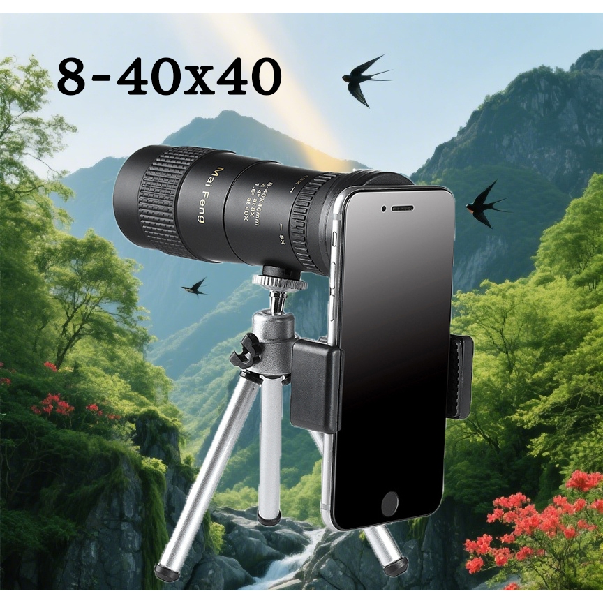 กล้องส่องทางไกลกำลังขยายสูงรายการหลอดซูม 8-40x40 แสงน้อยกลางแจ้ง night vision กล้องโทรศัพท์มือถือแว่นตา
