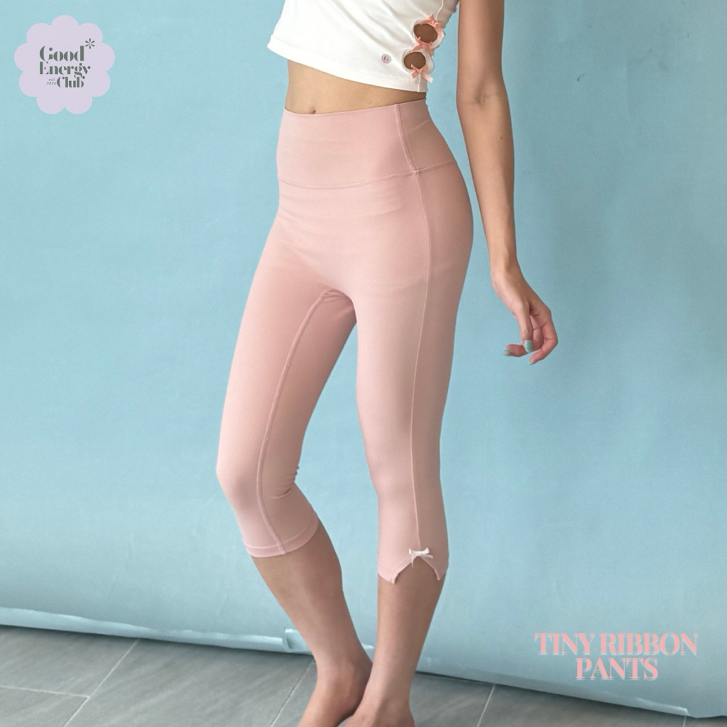 GOOD ENERGY CLUB - TINY RIBBON PANTS กางเกงเลกกิ้งออกกำลังกาย (9I-9L)