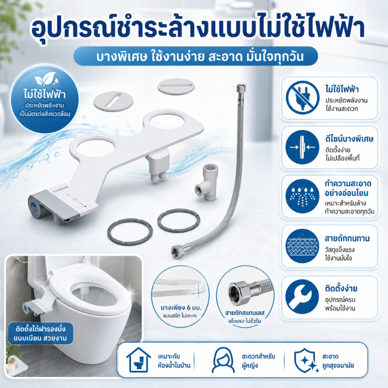 ฝาชักโครกฉีดน้ำ ที่ฉีดล้างตูดอัตโนมัติ toilet smart bidet สไตล์ญี่ปุ่น ชุดฉีดชำระอัตโนมัติ สายฉีดก้น