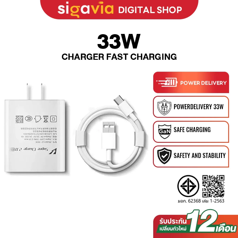 ชุดชาร์จเร็ว VO 33W Super Fast Charge Type-c[สายชาร์จ vo+หัวชาร์จ]เข้ากันได้ vo v50 x200pro v40v28