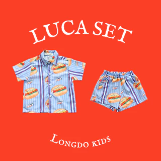 Longdopaws : Luca set ชุดเซ็ทเด็กผู้ชาย เสื้อ+กางเกง ผ้าพิมพ์ลาย ใส่สบาย