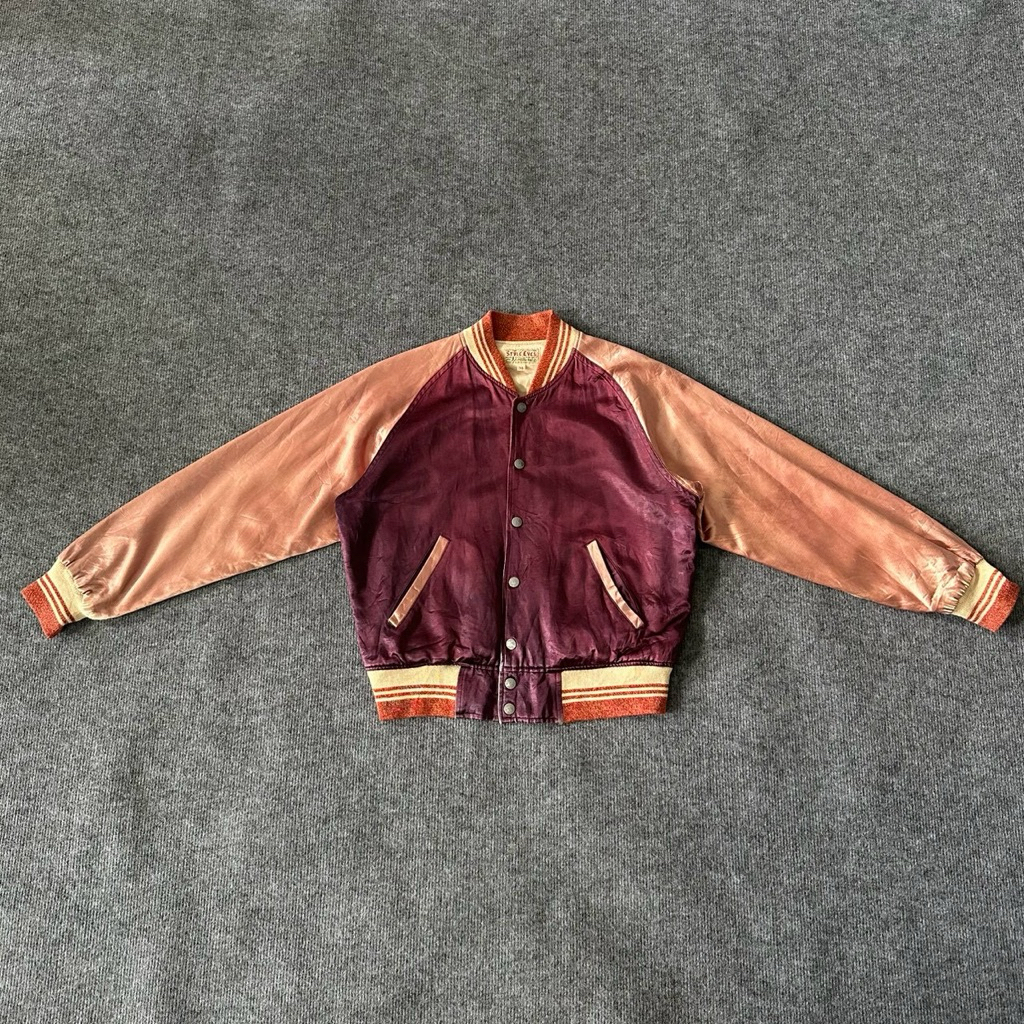 P139 Style eyes Sukajan (Satin Award Jacket / Varsity Jacket) แท้  สีสวย อก38“ ยาว22” เเขน20“