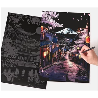 ภาพวาด Magic Scratch Art ภาพขูดสีสันสดใสสวยงามมากๆ ขนาด 40.5x28.5cm ของเล่นสร้างสีสันศิลปะ