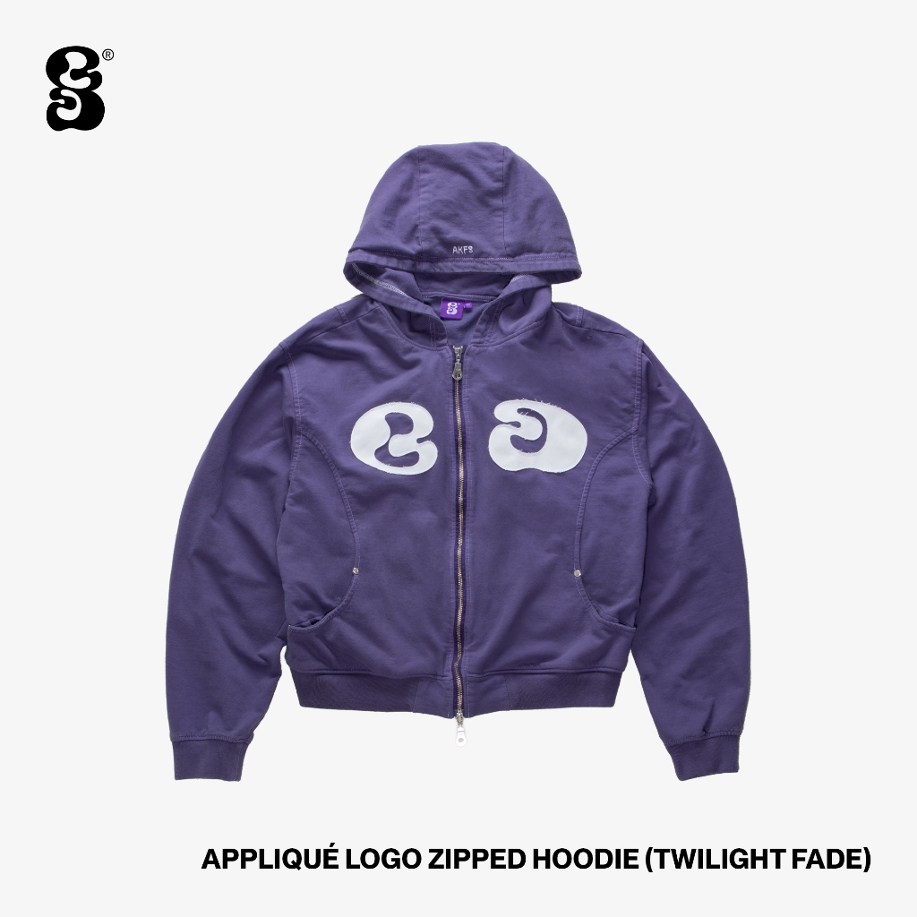 AKFS - APPLIQUÉ LOGO ZIPPED HOODIE (TWILIGHT FADE)