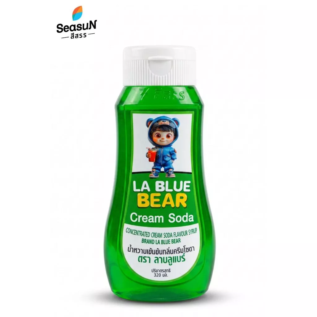 น้ำหวานเข้มข้น ไม่มีน้ำตาล กลิ่นครีมโซดา ตราลาบลูแบร์ ขนาด 320 ml.