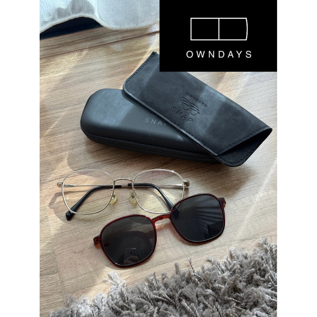 แว่นตา OWNDAYS SNAP แว่นตาคลิปออน แว่นสายตา+กันแดด สภาพเหมือนใหม่