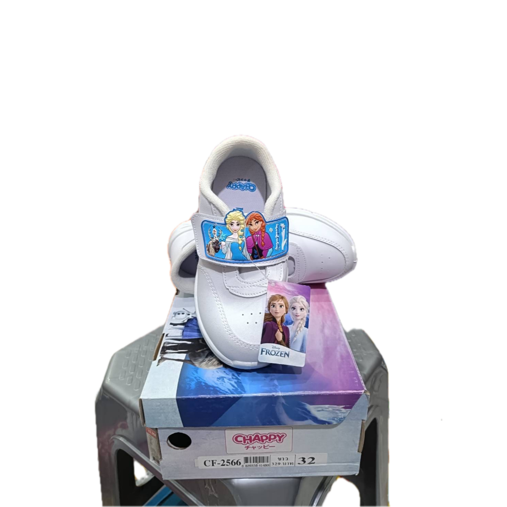 รองเท้านักเรียนเด็ก Chappy CF-2566 Frozen ขาว เบอร์ 25-35