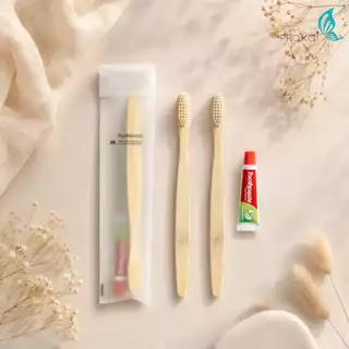 PRAKAIVANICH แปรงสีฟันx2ด้าม ยาสีฟัน 5g【ลังละ 50 เซ็ท】 ของใช้ในโรงแรม Toothbrush/Dental Kit