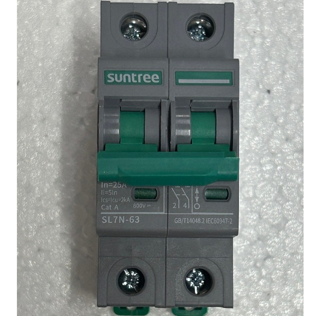 เบรกเกอร์ไฟฟ้า โซล่าเซลล์ Circuit Breaker DC 2P 800v 25A Suntree