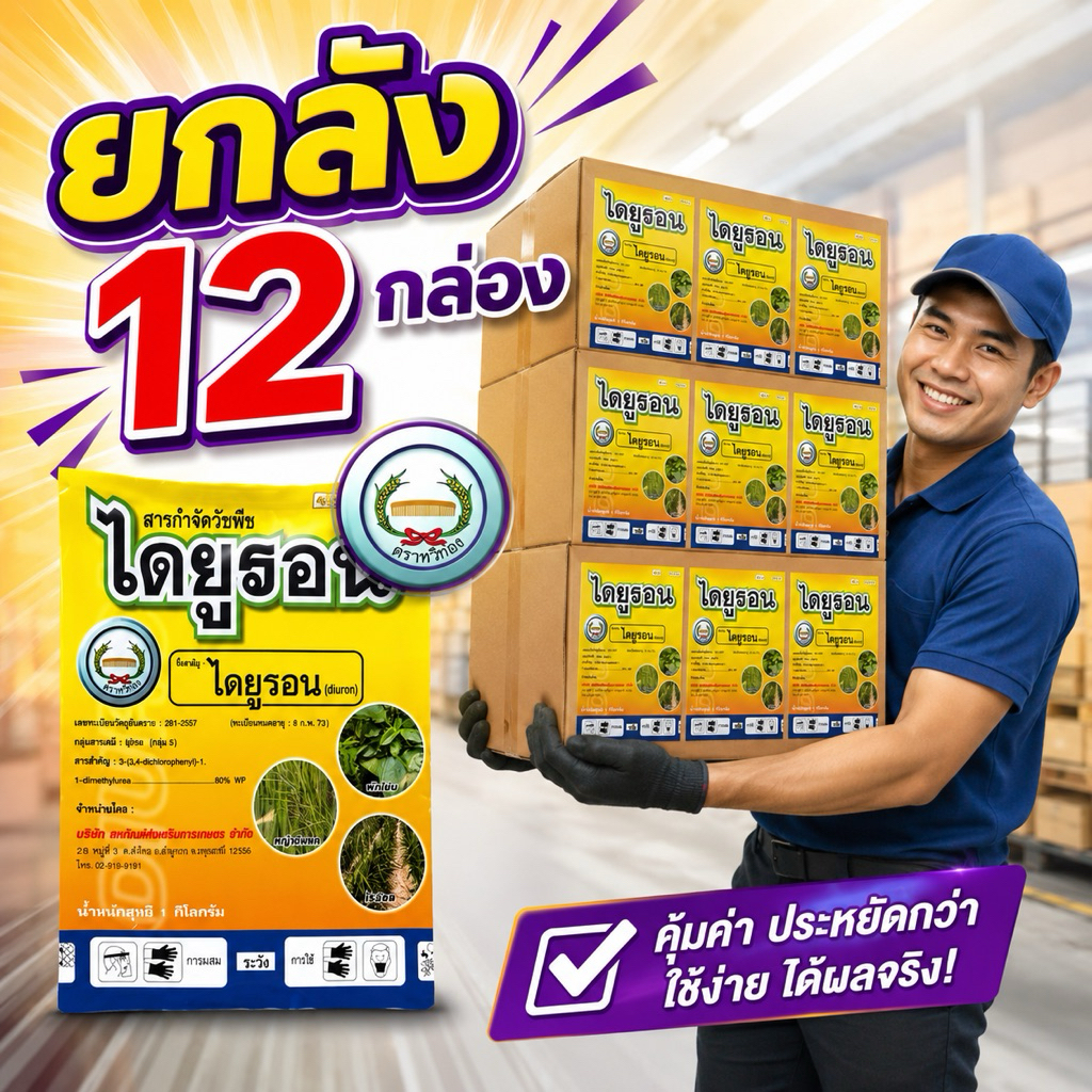 ไดยูรอนแบบผง(ยกลัง12กล่อง)ตราหวีทอง