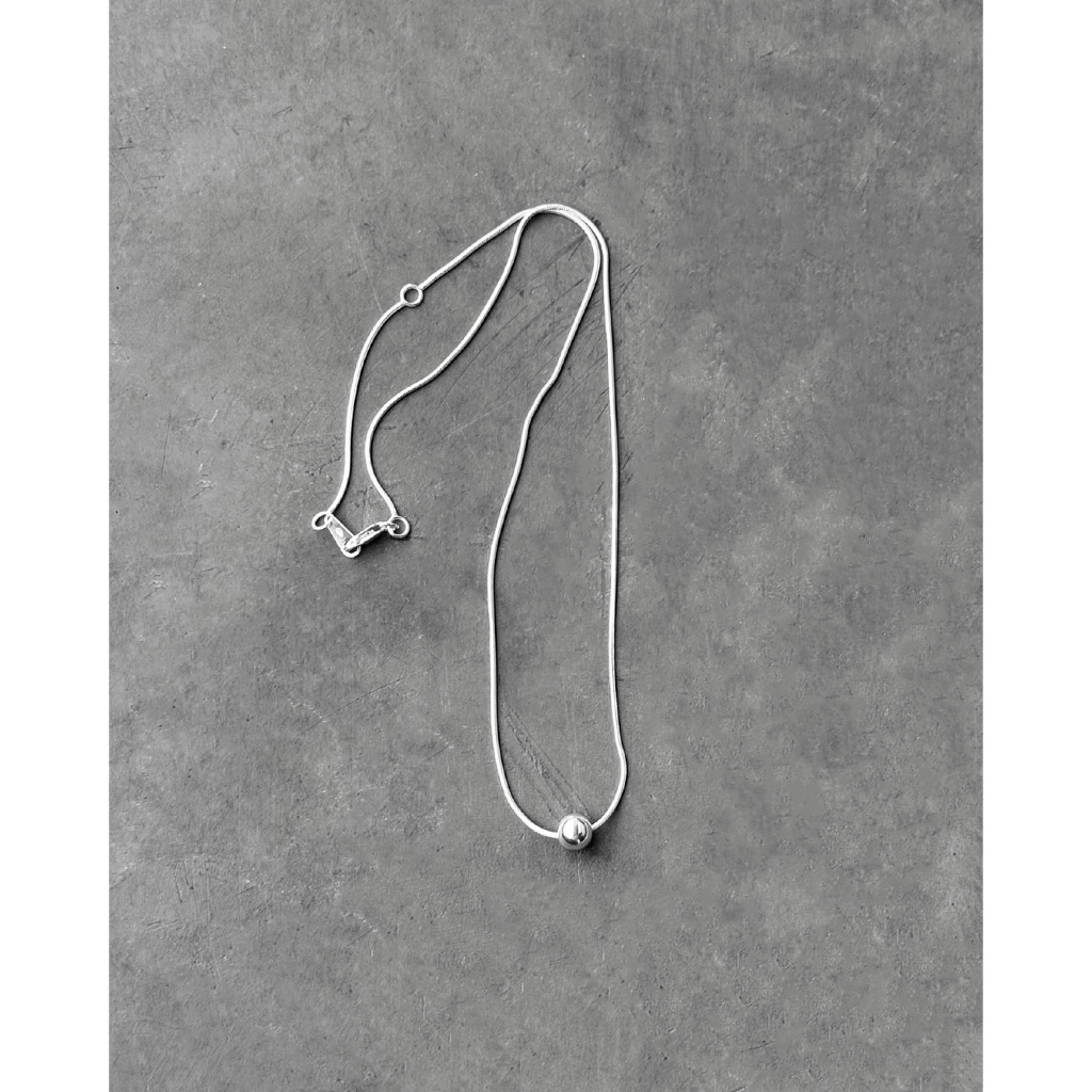 (necklace) : BASIC NECKLACE WITH LITTLE BALL |  สร้อยคอเงินแท้ ห้อยจี้บอล | YOUR WISHLIST