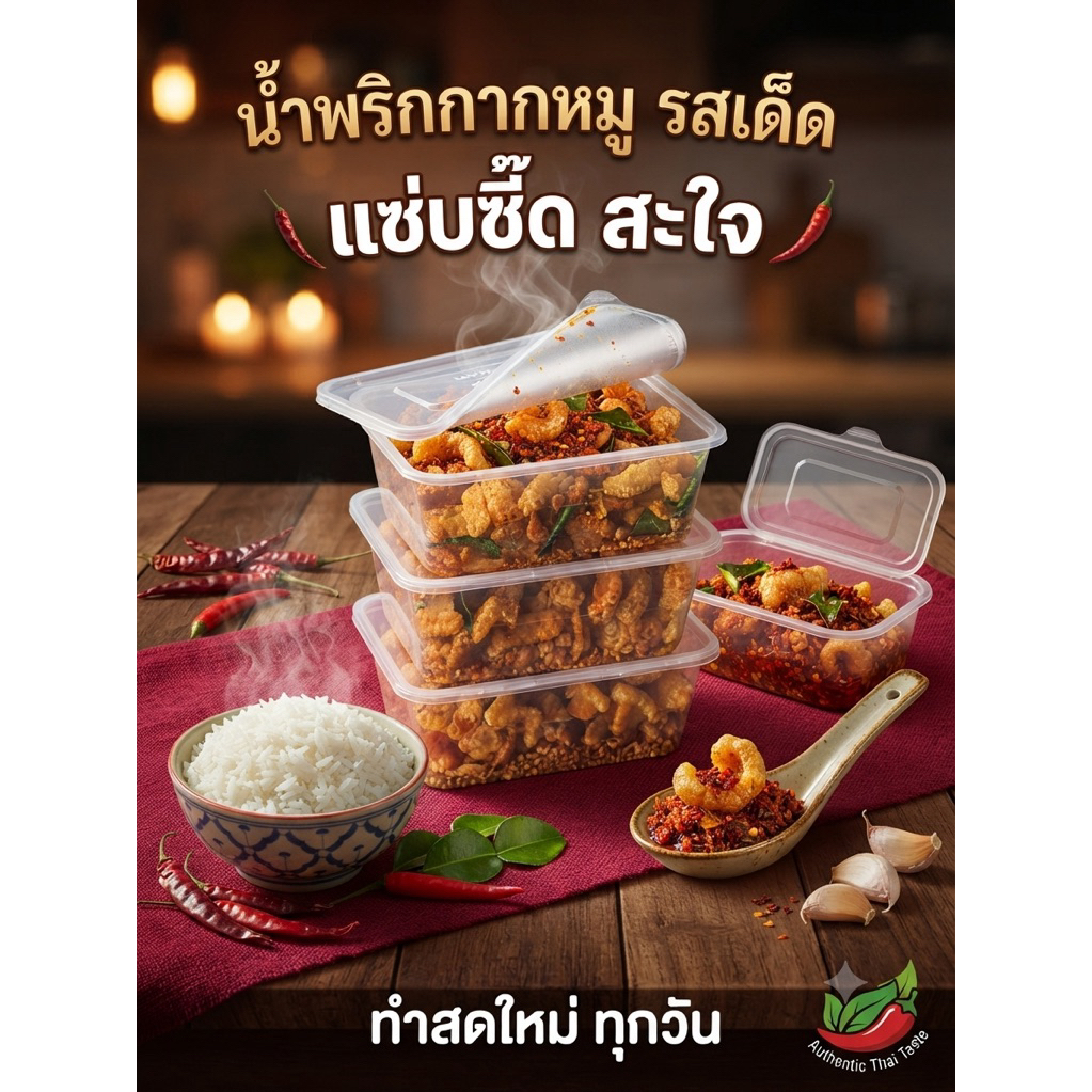 น้ำพริกกากหมู รสเด็ด แซ่บนัวร์