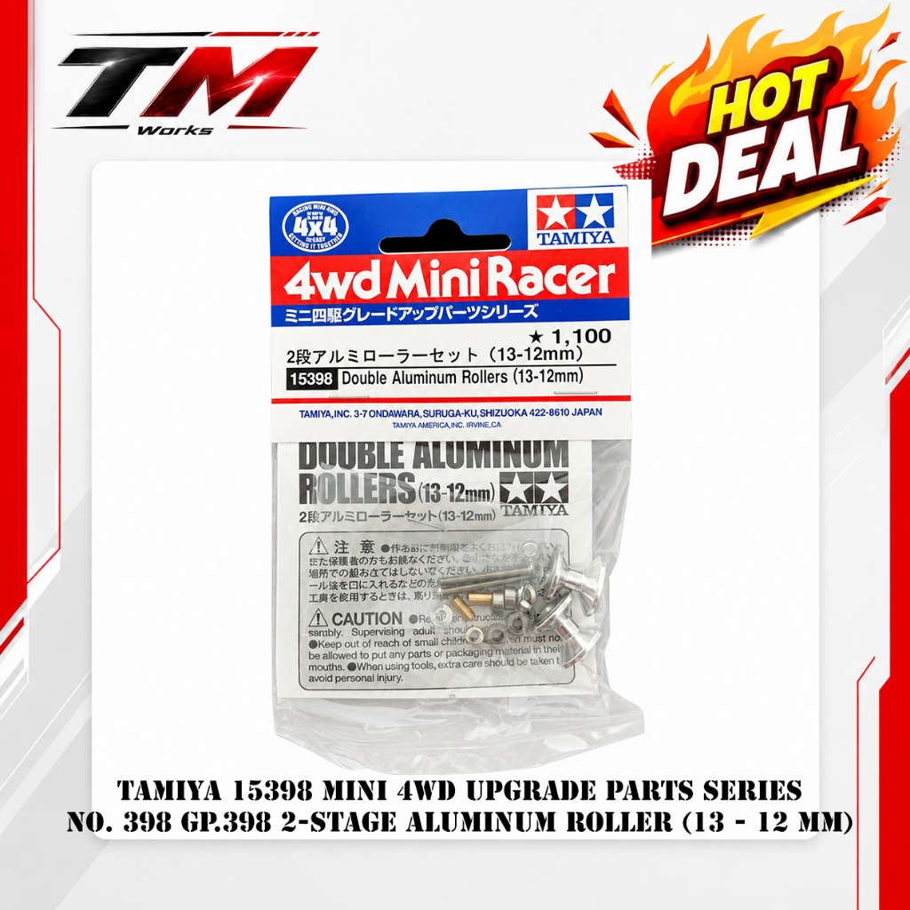 Tamiya 15398 Upgrade Parts No.398 GP.398 2-Stage Aluminum Roller Set 0.5 - 0.5 inches (13-12) 🔥โรลเลอร์ สินค้าพร้อมส่ง!!