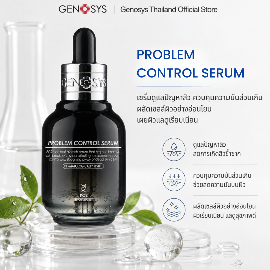 GENOSYS เซรั่มผิวมันเป็นสิวง่าย Problem Control Serum 30ml คุมมัน ลดความมันส่วนเกิน ผิวผสม ของแท้