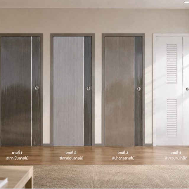 ประตูห้อง uPVC Titanium SCG ลายไม้ ประตูภายใน 70x200 ซม. / 80x200 ซม.