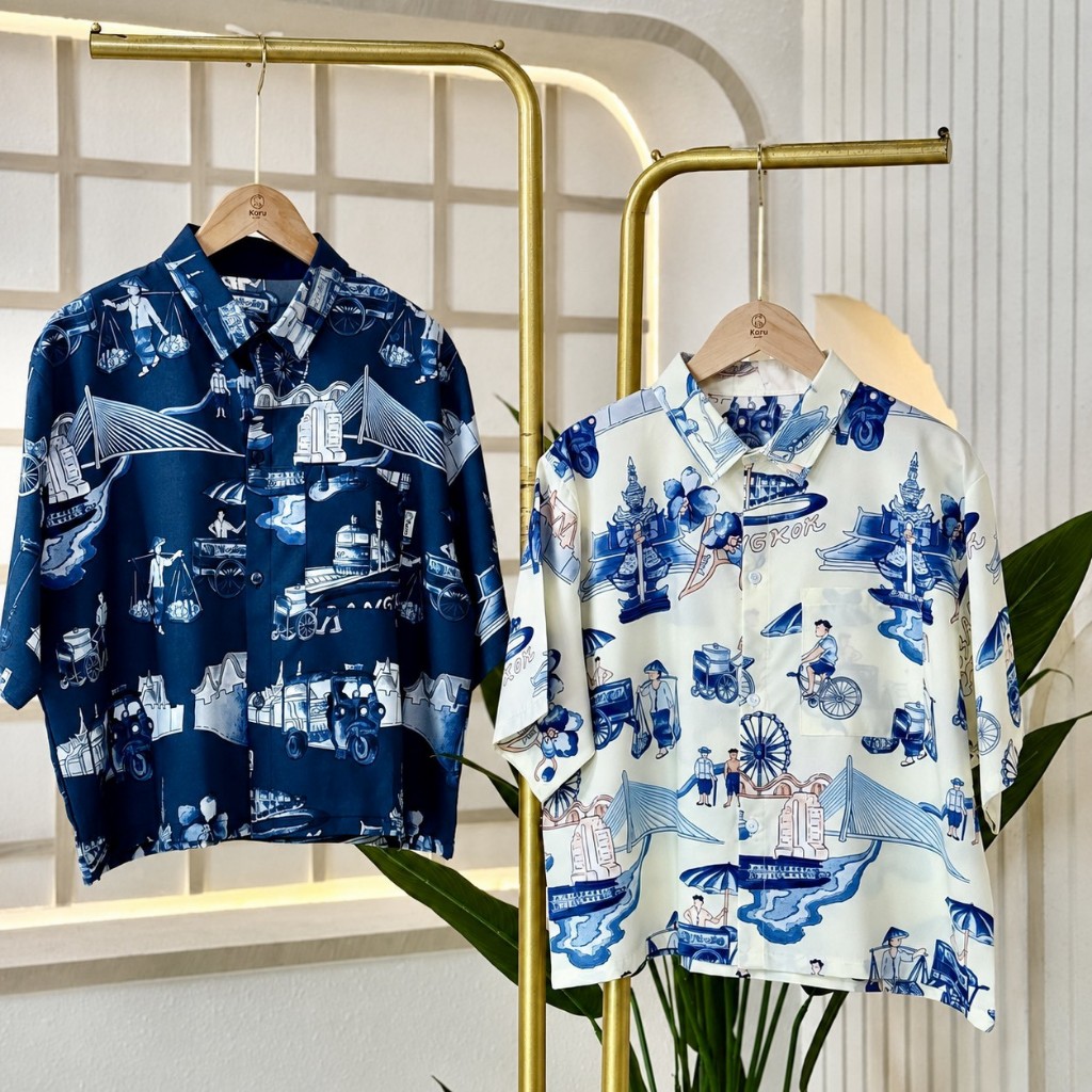 KORU เสื้อครอป ลายบางกอก