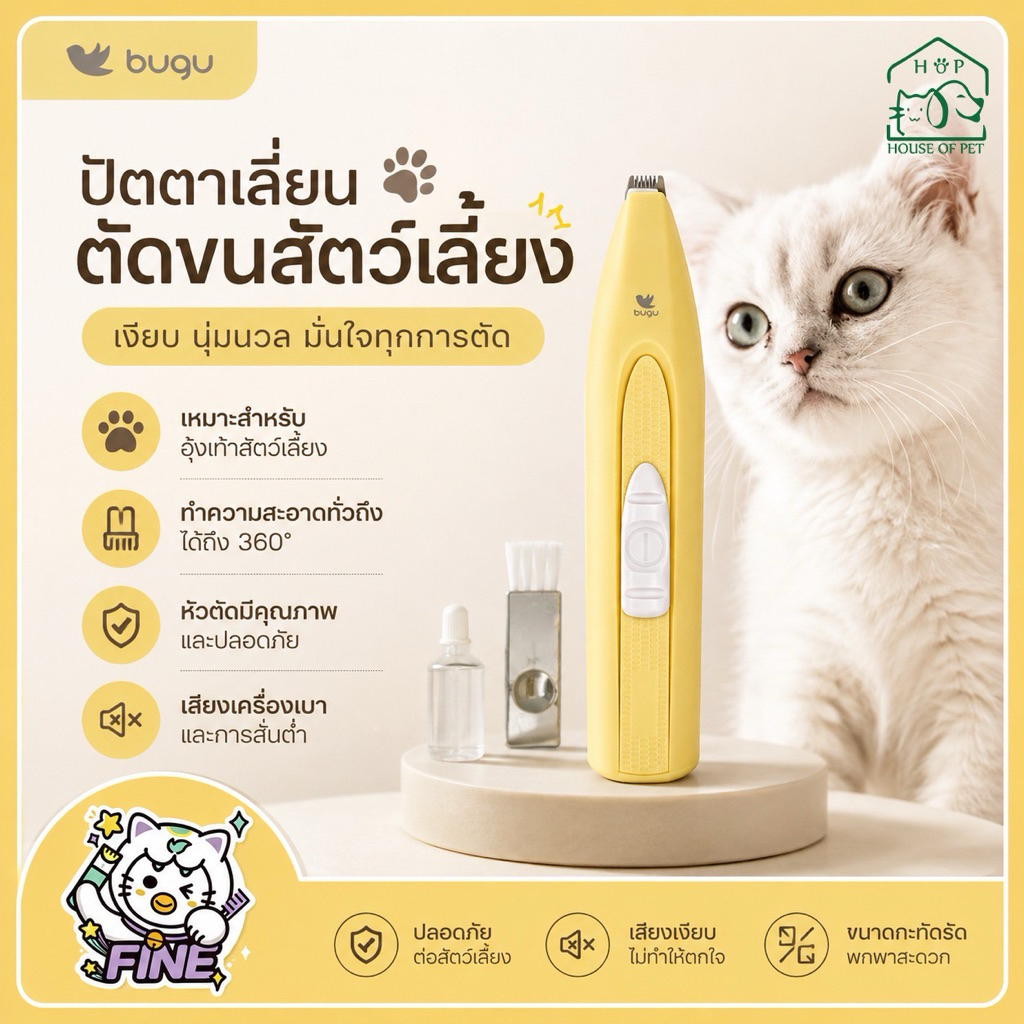 ปัตตาเลี่ยนตัดขนอุ้งเท้า ซอกเท้า สำหรับสัตว์เลี้ยง แบบใช้ถ่าน